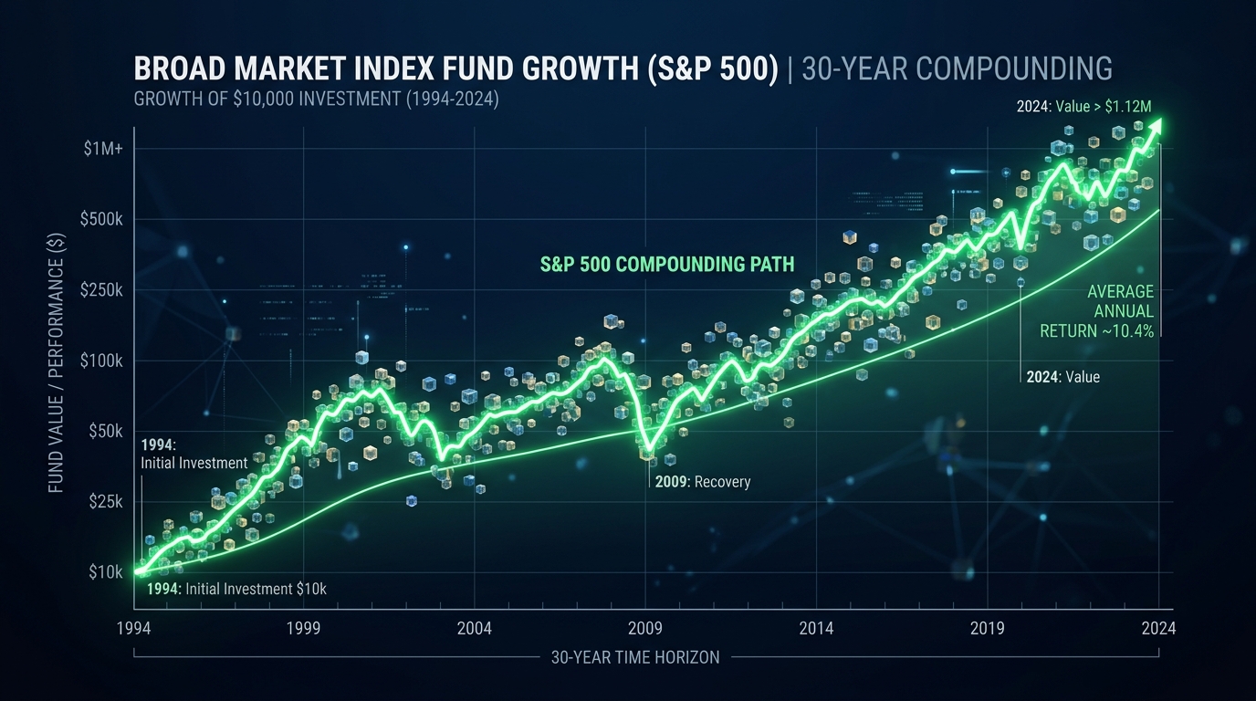 Index Fund Compounding Over 30 Years with Minimal Fees